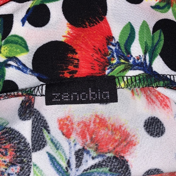 Zenobia Floral Red Black Polka Dots 50’s Swing Skater Fit & Flare Pleated Skirt - Picture 6 of 6